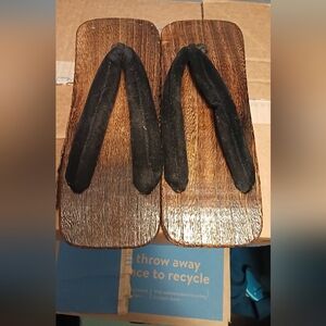 Chic Wooden Mules with Black Straps